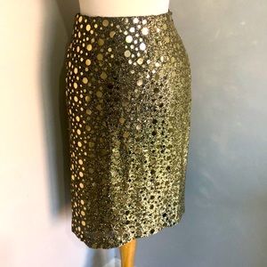 Farinae Collections vintage gold sequin skirt.